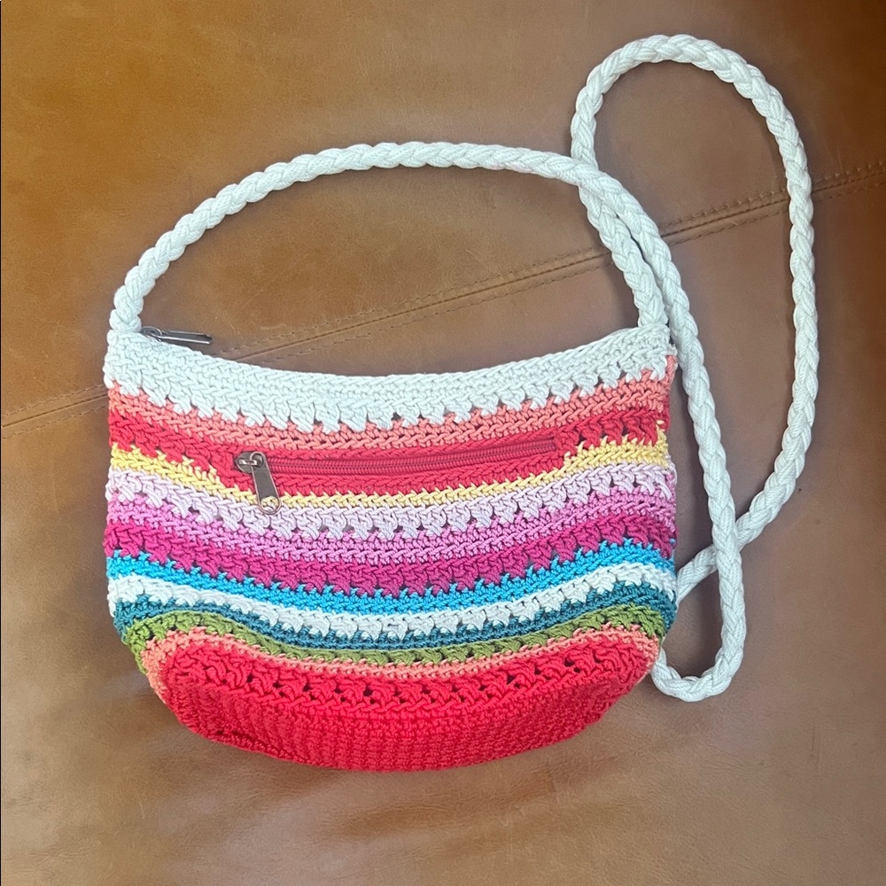 Croft & Barrow colorful straw crossbody boho purse